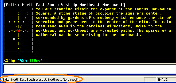 Exits in status line