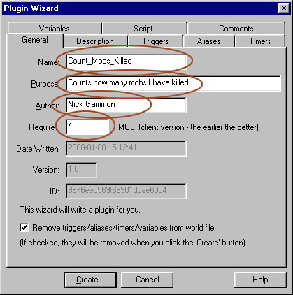 Plugin wizard - general