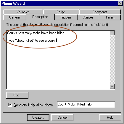 Plugin wizard - description