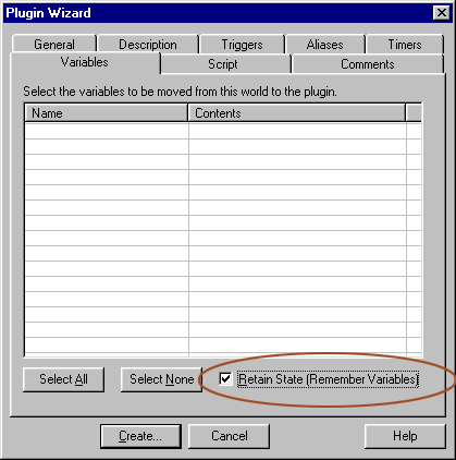 Plugin wizard - variables